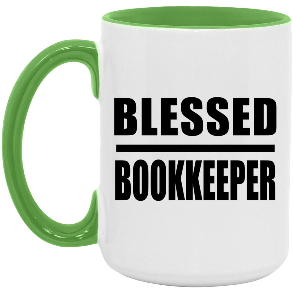 Blessed Bookkeeper - 15oz Accent Mug Green