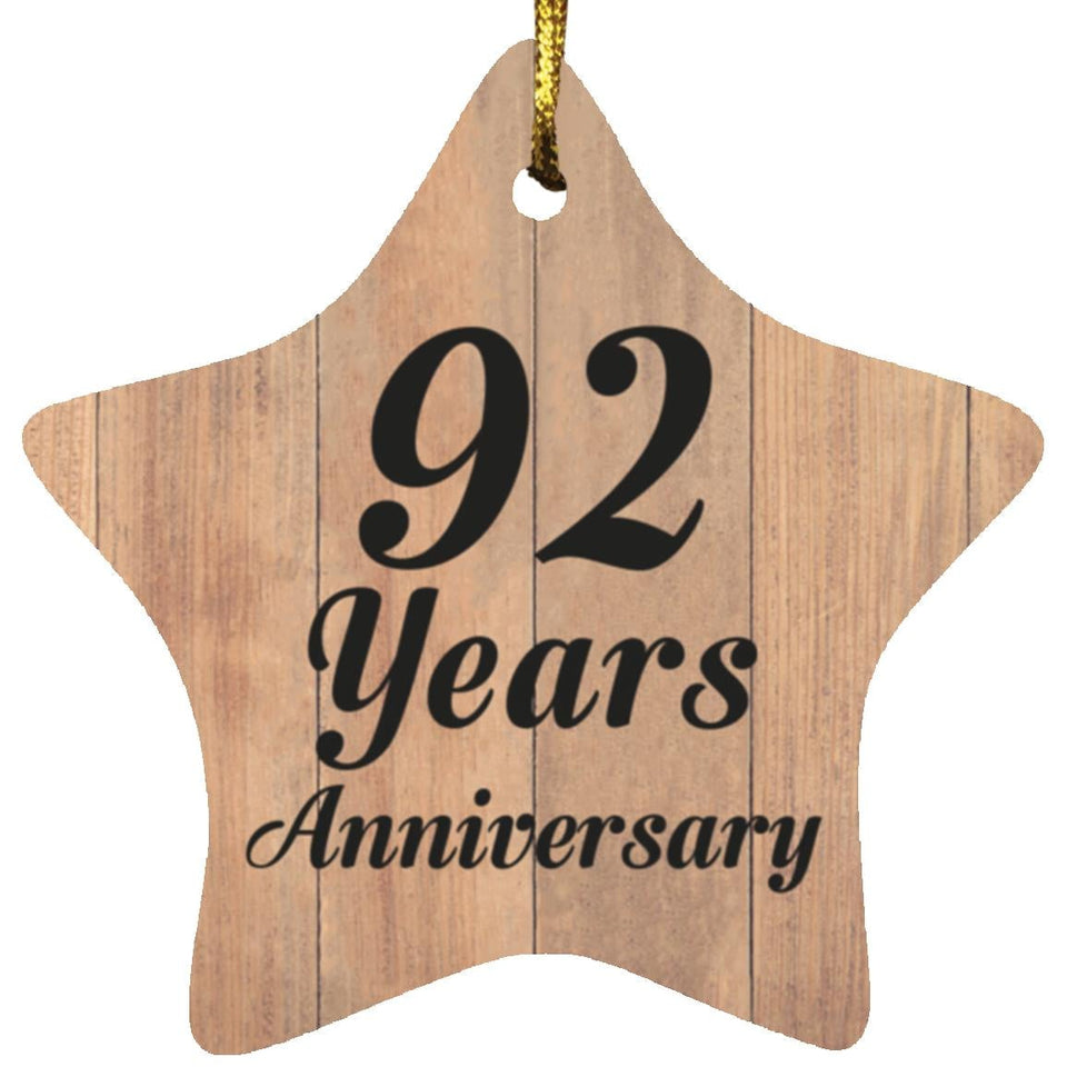 92nd Anniversary 92 Years Anniversary - Star Ornament C