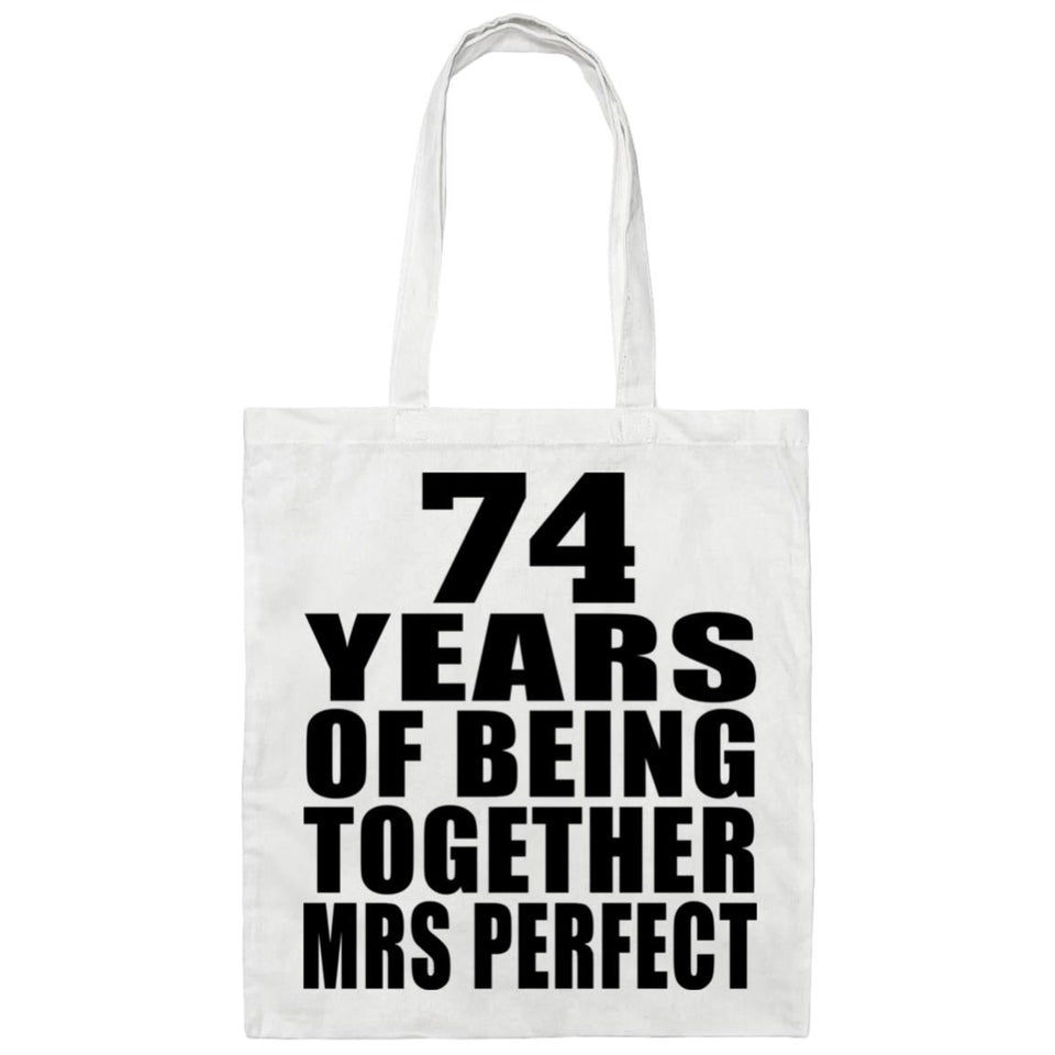 74th Anniversary 74 Years Of Being Mrs Perfect - Tote Bag White