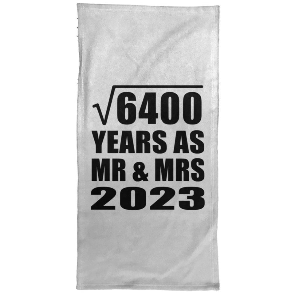 80th Anniversary Square Root of 6400 Years As Mr & Mrs 2023 - Hand Towel