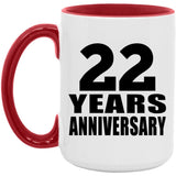 22nd Anniversary 22 Years - 15oz Accent Mug Red