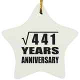 21st Anniversary Square Root of 441 Years Anniversary - Star Ornament