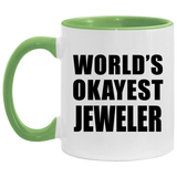 World's Okayest Jeweler - 11oz Accent Mug Green