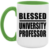 Blessed University Professor - 15oz Accent Mug Green