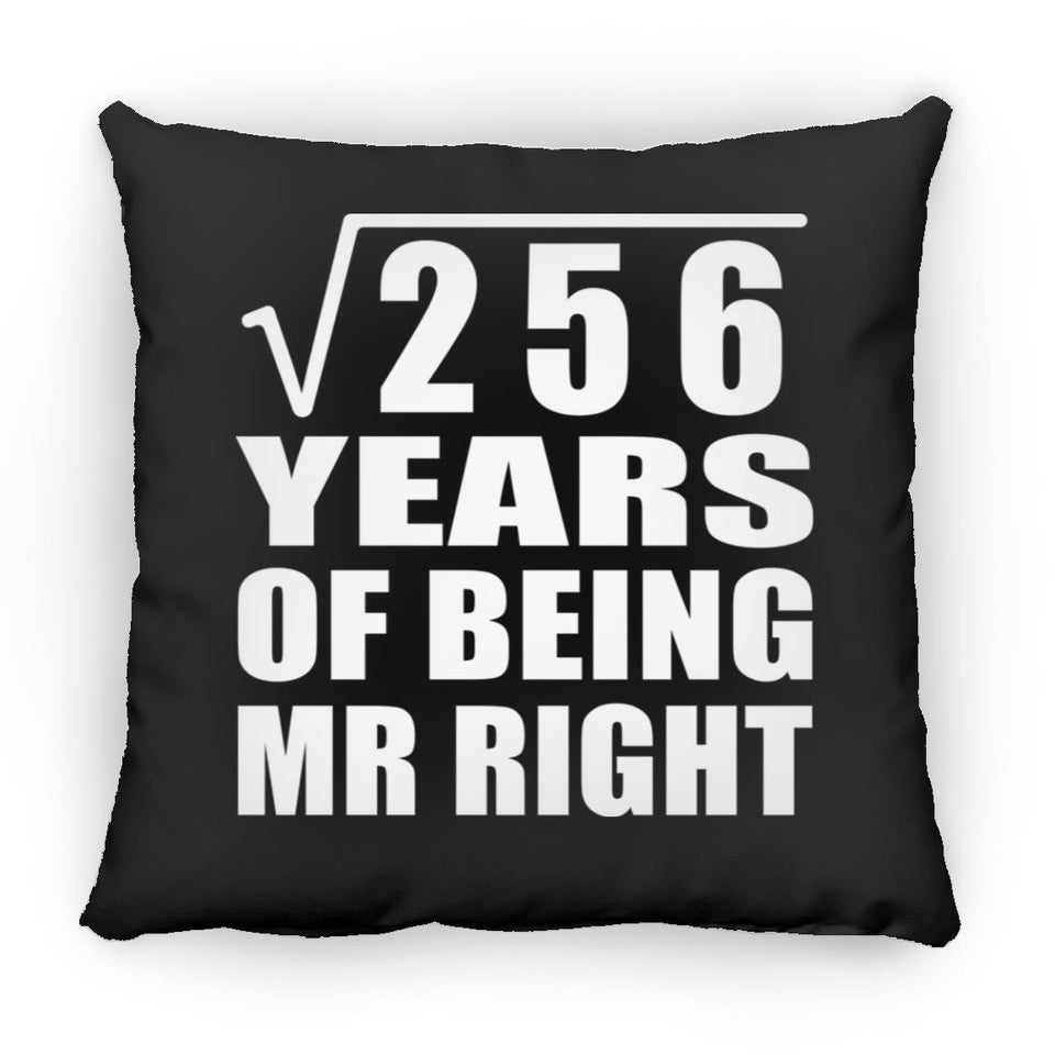 16th Anniversary Square Root of 256 Years of Being Mr Right - Throw Pillow Black