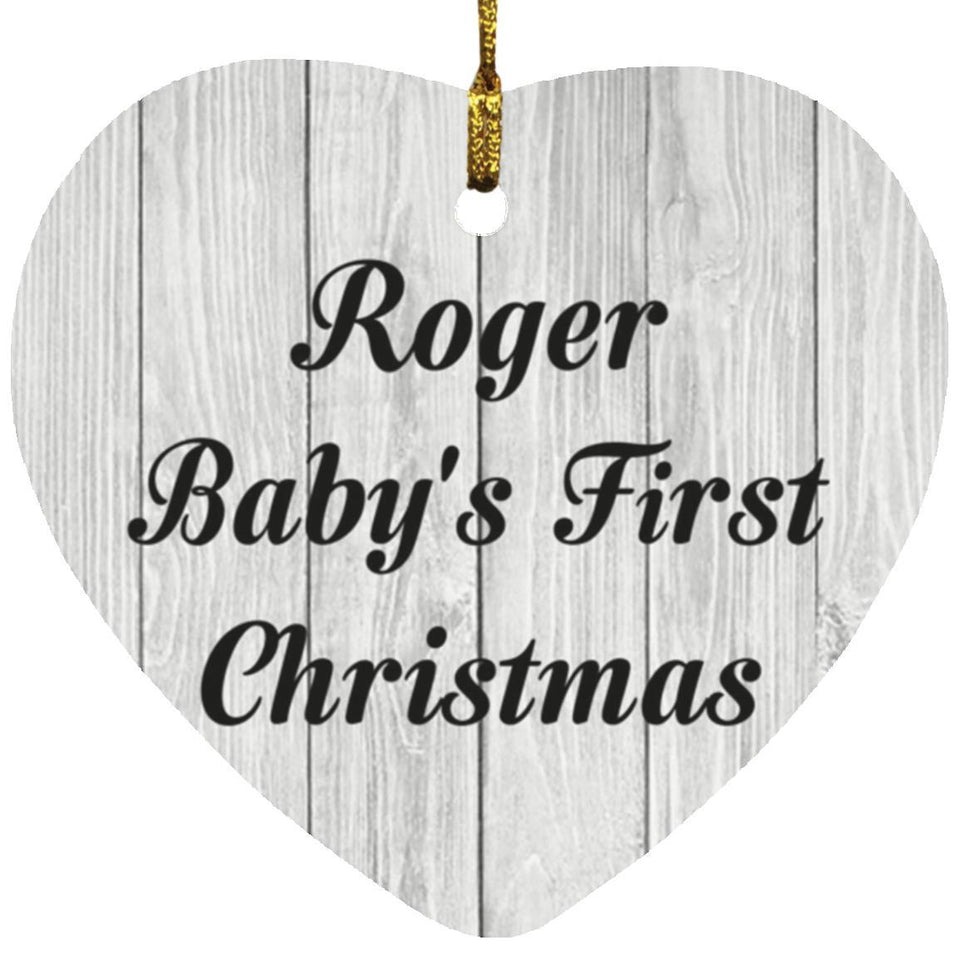 Roger Baby's First Christmas - Heart Ornament F