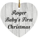 Roger Baby's First Christmas - Heart Ornament F