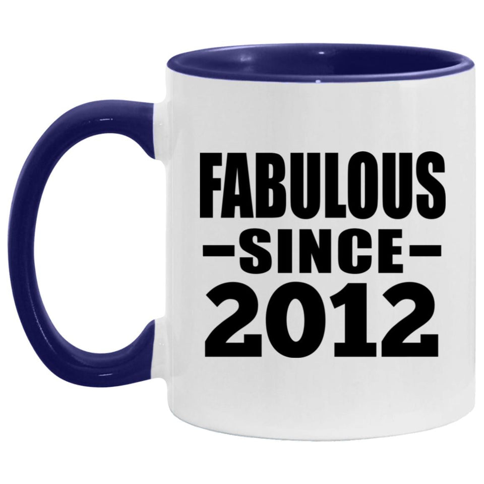 12th Birthday Fabulous Since 2012 - 11oz Accent Mug Purple