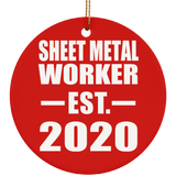 Sheet Metal Worker Established EST. 2020 - Circle Ornament