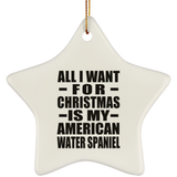 All I Want For Christmas Is My American Water Spaniel - Star Ornament