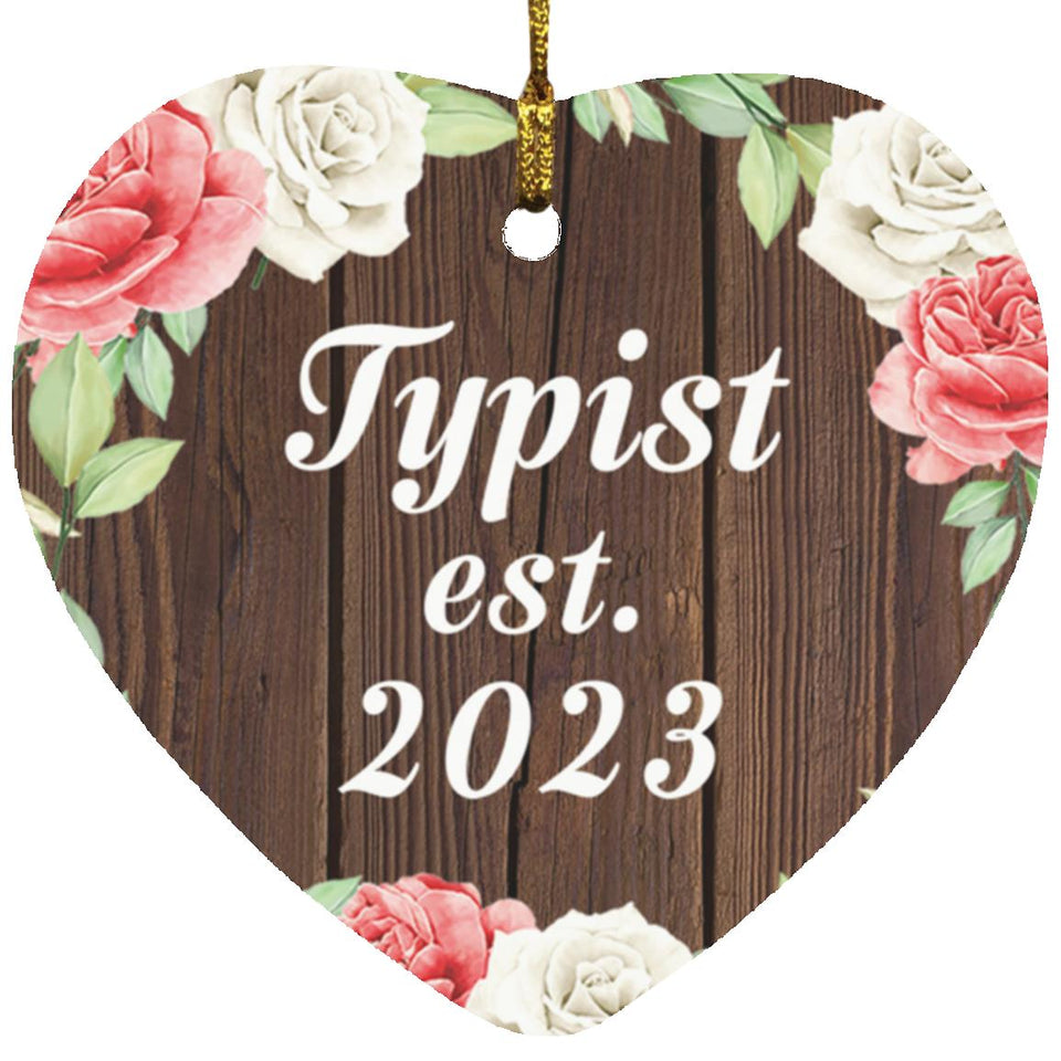 Typist Established Est. 2023 - Heart Ornament A
