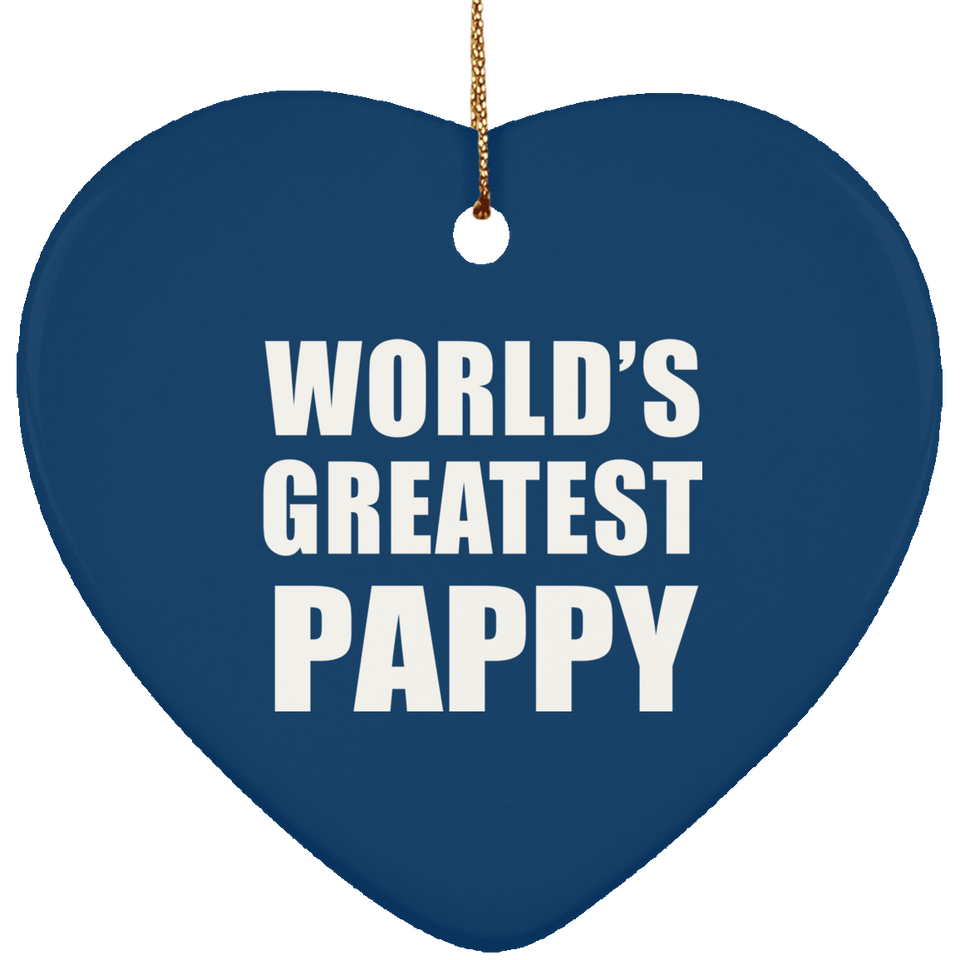 World's Greatest Pappy - Heart Ornament