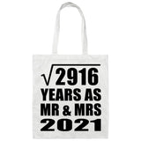 54th Anniversary Square Root of 2916 Years As Mr & Mrs 2021 - Tote Bag White