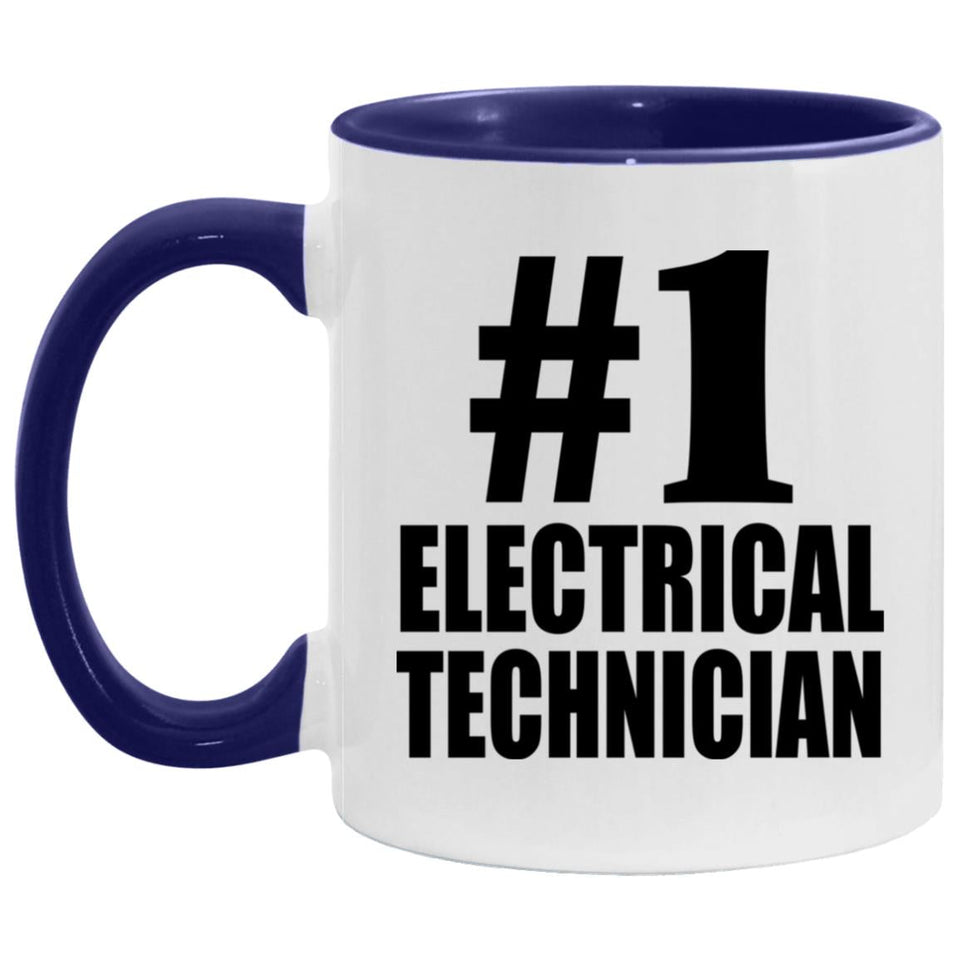 Number One #1 Electrical Technician - 11oz Accent Mug Purple