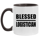 Blessed Logistician - 11oz Accent Mug Black