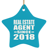 Real Estate Agent Since 2018 - Star Ornament
