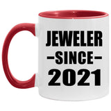 Jeweler Since 2021 - 11oz Accent Mug Red