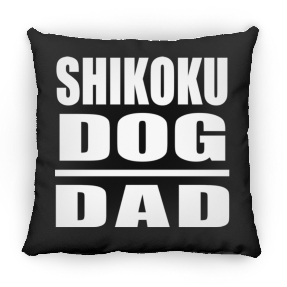 Shikoku Dog Dad - Throw Pillow Black