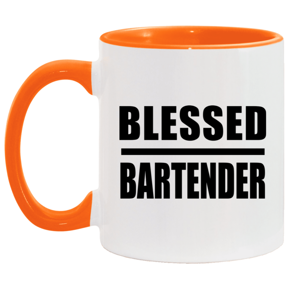 Blessed Bartender - 11oz Accent Mug Orange