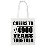70th Anniversary Cheers To Square Root of 4900 Years Together - Tote Bag White