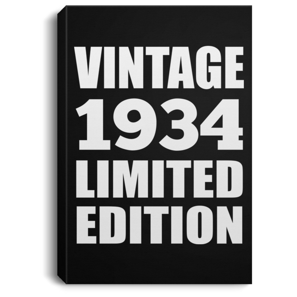 90th Birthday Vintage 1934 Limited Edition - Canvas Portrait