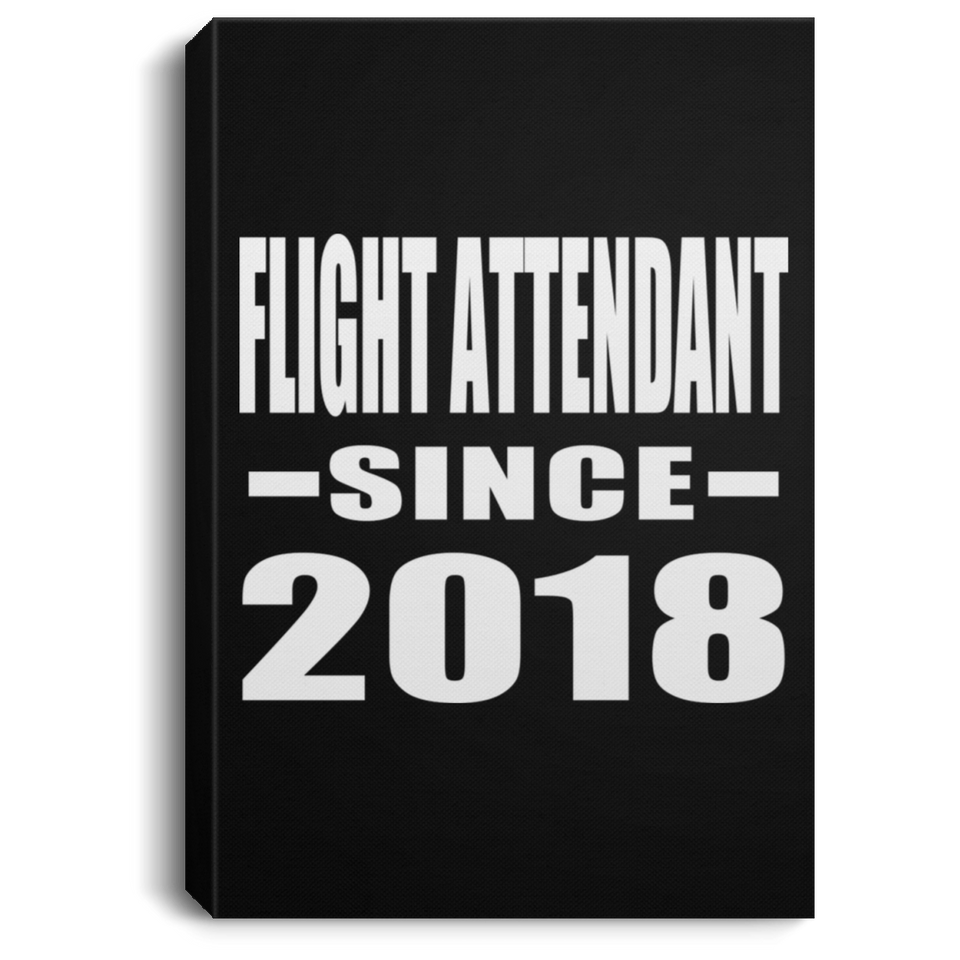 Flight Attendant Since 2018 - Canvas Portrait