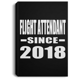 Flight Attendant Since 2018 - Canvas Portrait