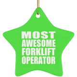 Most Awesome Forklift Operator - Star Ornament