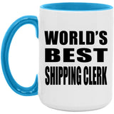 World's Best Shipping Clerk - 15oz Accent Mug Blue