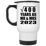 20th Anniversary Square Root of 400 Years As Mr & Mrs 2023 - White Travel Mug