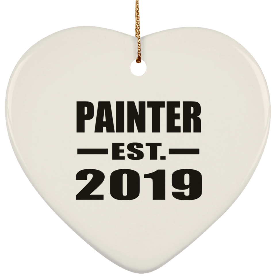 Painter Established EST. 2019 - Heart Ornament