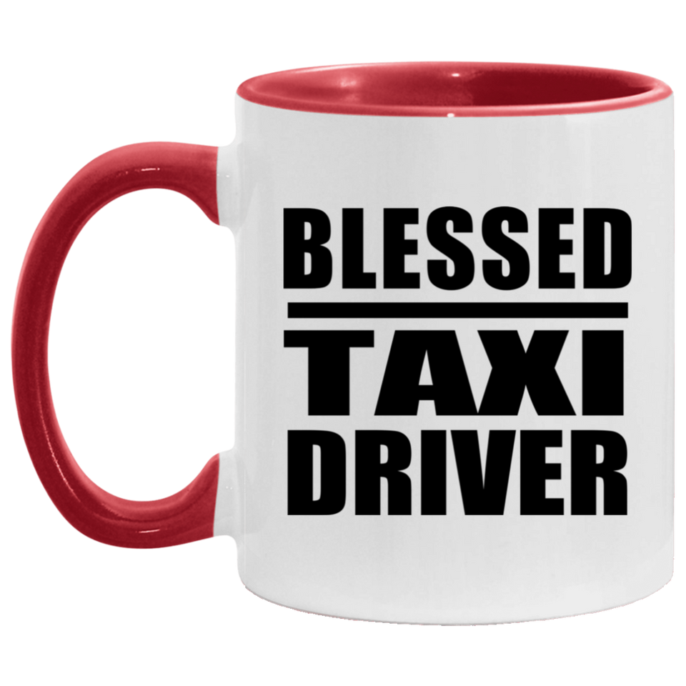 Blessed Taxi Driver - 11oz Accent Mug Red