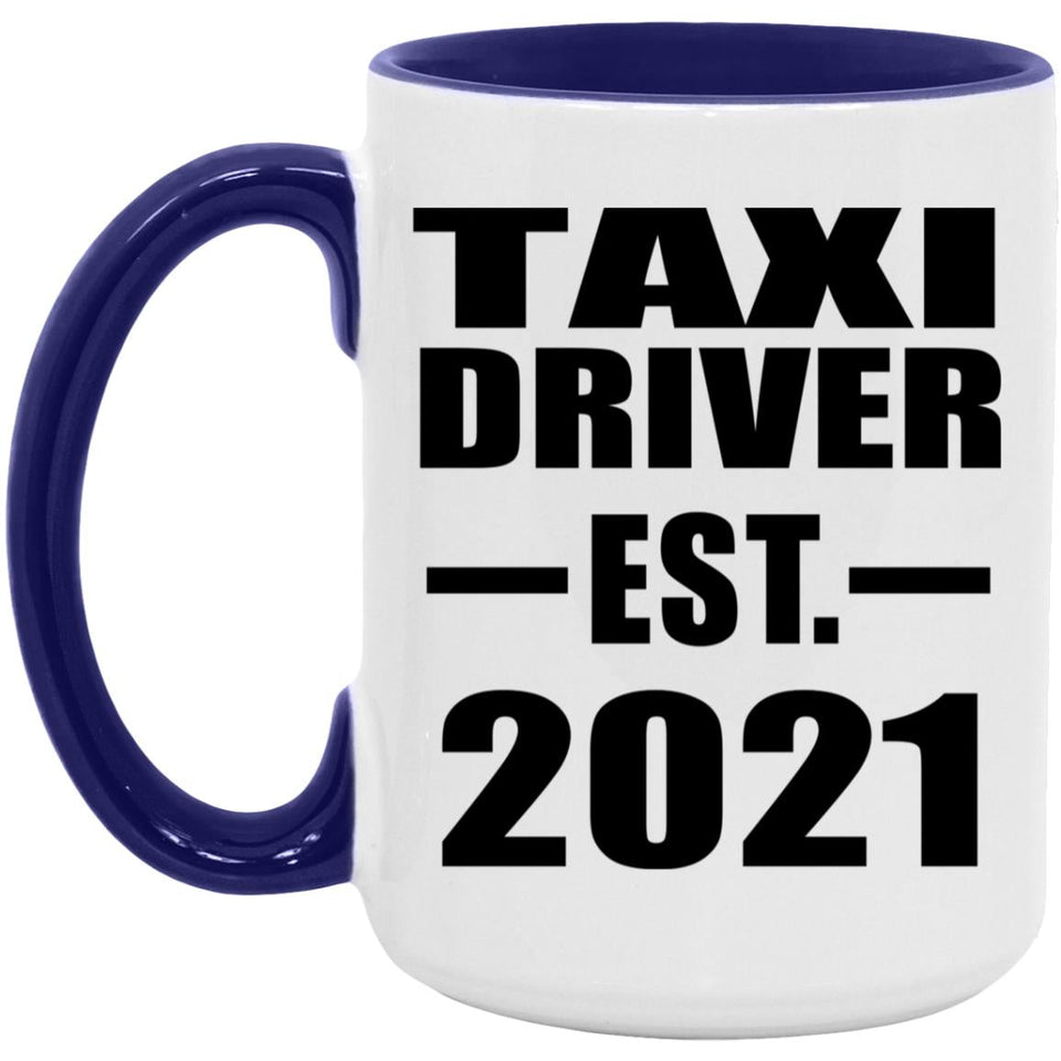 Taxi Driver Established EST. 2021 - 15oz Accent Mug Purple