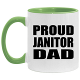 Proud Janitor Dad - 11oz Accent Mug Green