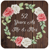 52nd Anniversary 52 Years As Mr & Mrs - Drink Coaster A