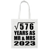 24th Anniversary Square Root of 576 Years As Mr & Mrs 2023 - Tote Bag White