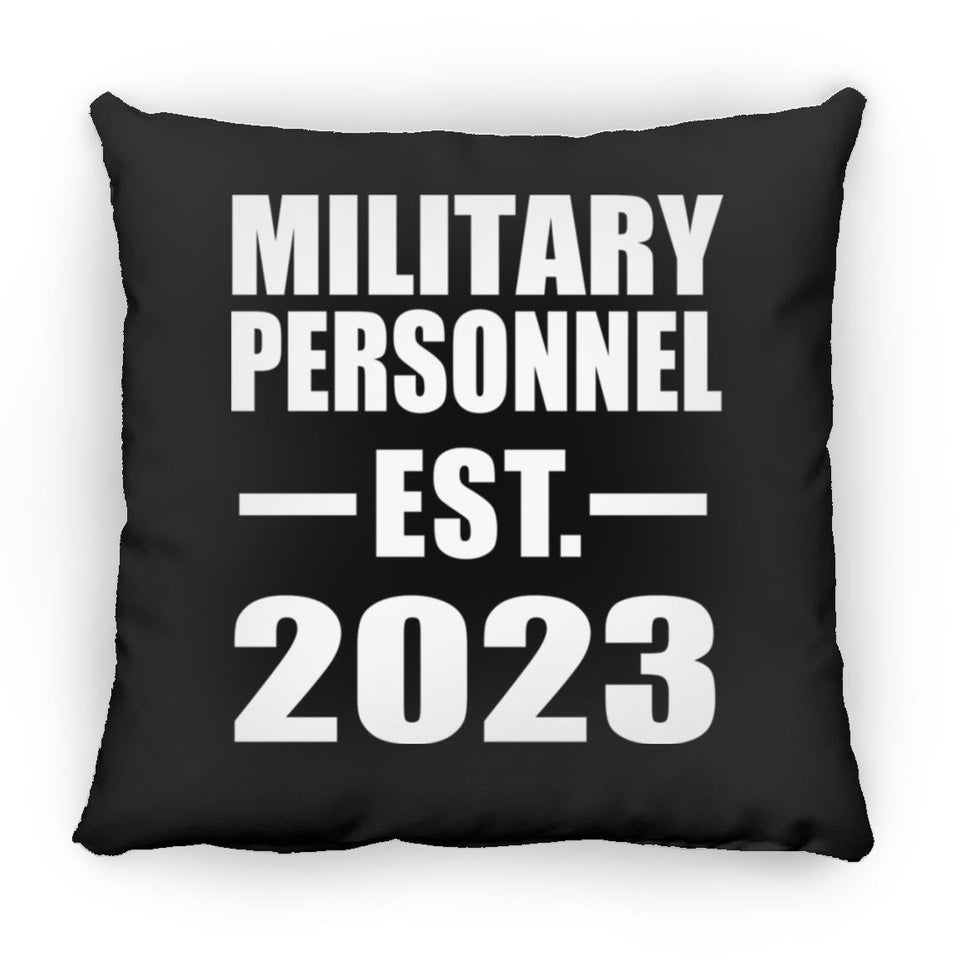 Military Personnel Established EST. 2023 - Throw Pillow Black