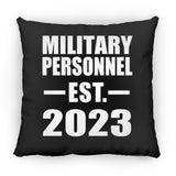 Military Personnel Established EST. 2023 - Throw Pillow Black