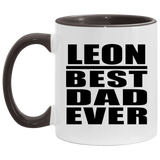 Leon Best Dad Ever - 11oz Accent Mug Black