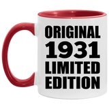 93rd Birthday Original 1931 Limited Edition - 11oz Accent Mug Red