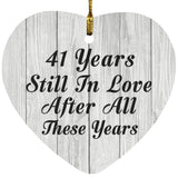 41st Anniversary 41 Years Still In Love After These Years - Heart Ornament F