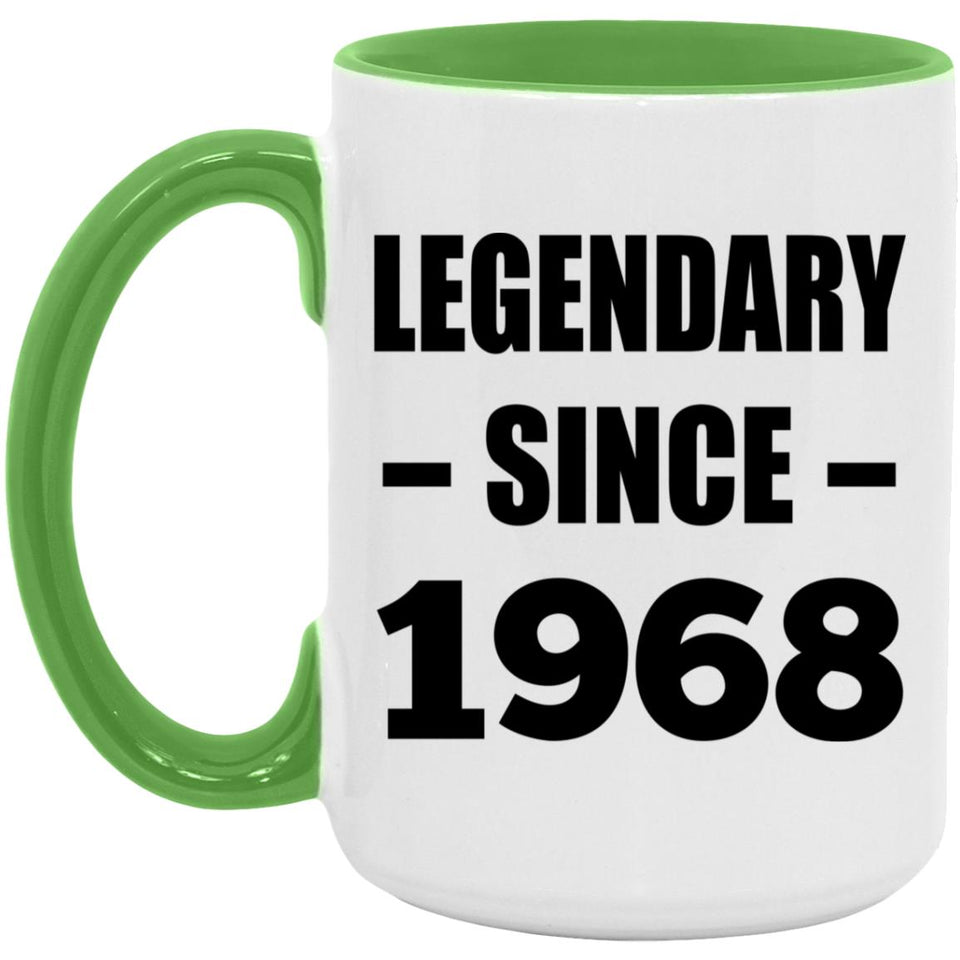 56th Birthday Legendary Since 1968 - 15oz Accent Mug Green