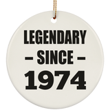50th Birthday Legendary Since 1974 - Circle Ornament