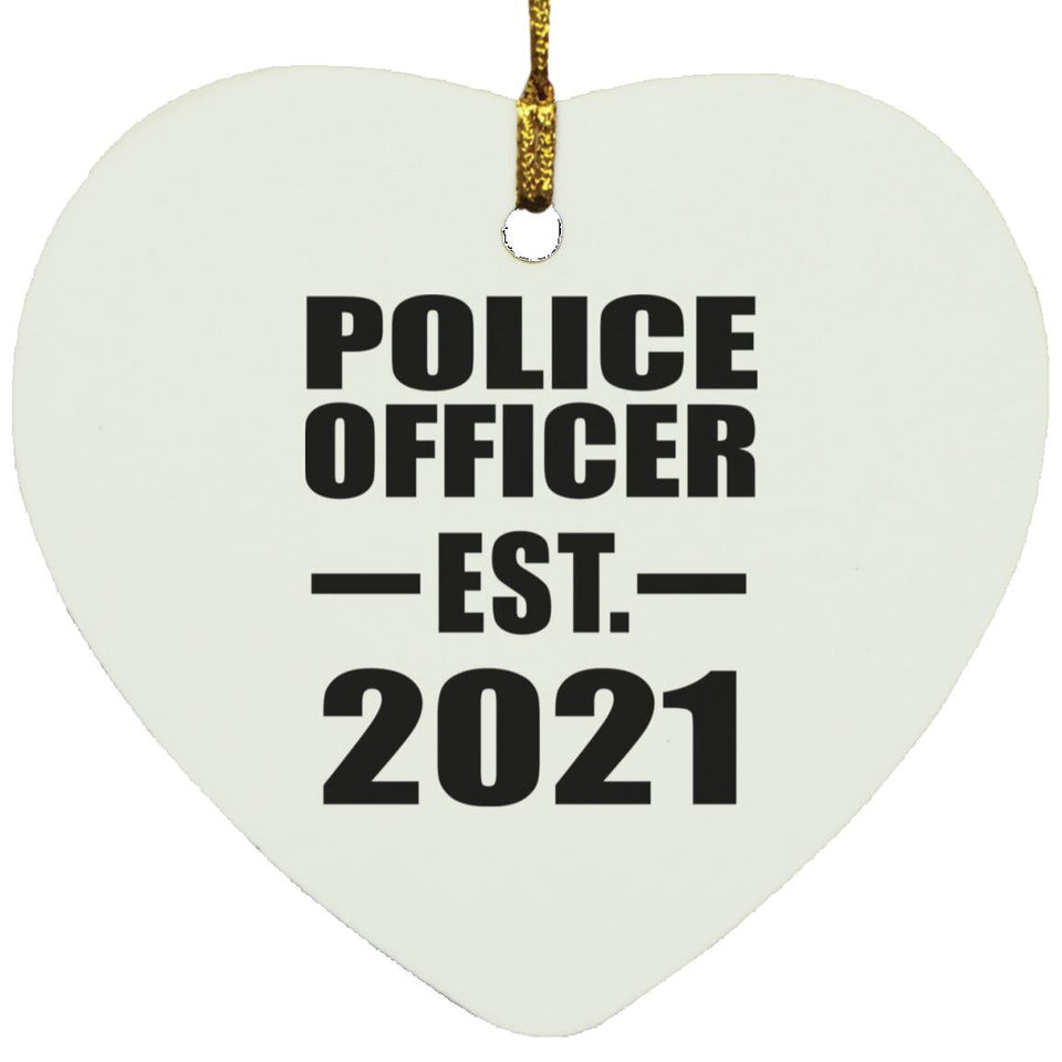 Police Officer Established EST. 2021 - Heart Ornament