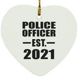 Police Officer Established EST. 2021 - Heart Ornament