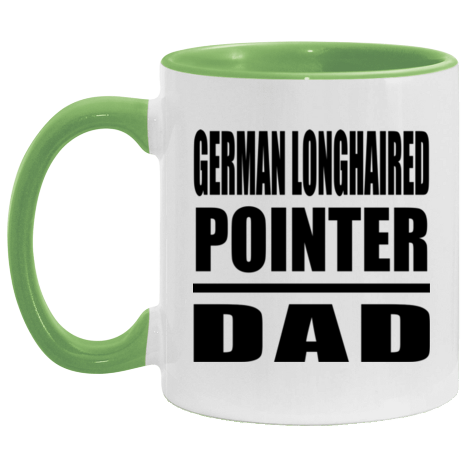 German Longhaired Pointer Dad - 11oz Accent Mug Green