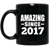 7th Birthday Amazing Since 2017 - 11 Oz Coffee Mug Black