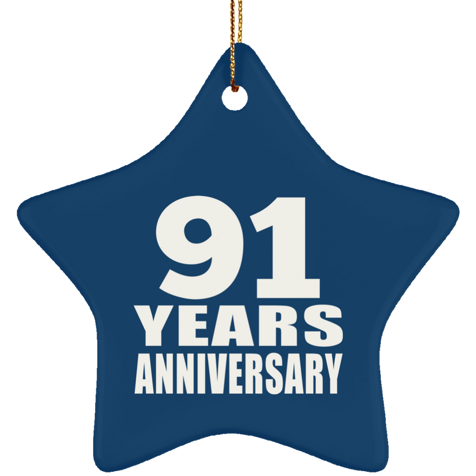 91st Anniversary 91 Years - Star Ornament