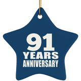 91st Anniversary 91 Years - Star Ornament