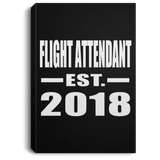 Flight Attendant Established EST. 2018 - Canvas Portrait